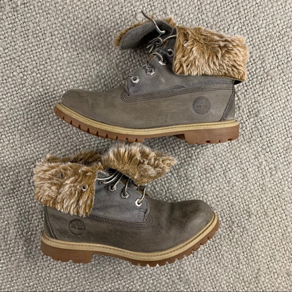 fur fold down boots